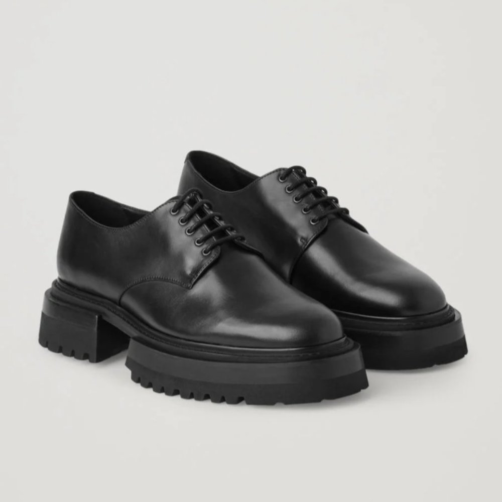 COS Black Leather Loafers